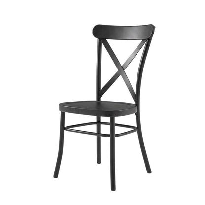 Metal Dining Chair Set in Sleek Finish with Comfortable Back Support