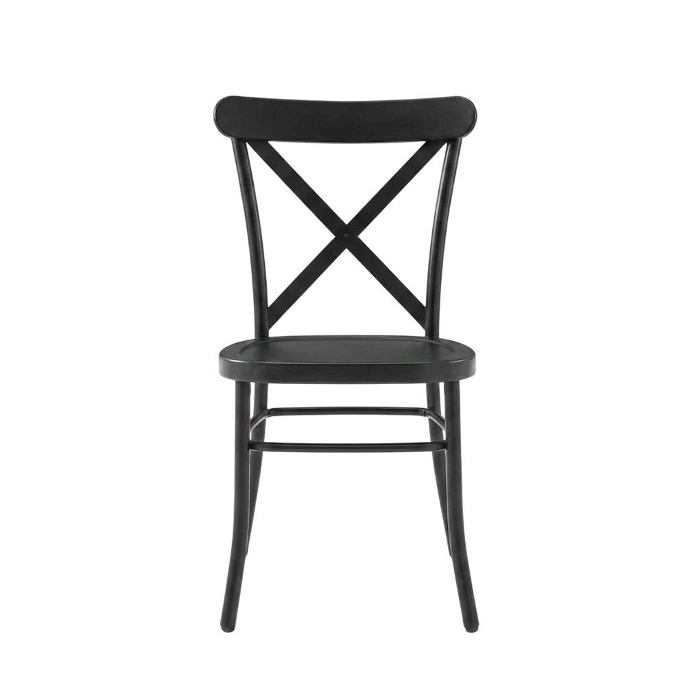 Metal Dining Chair Set in Sleek Finish with Comfortable Back Support