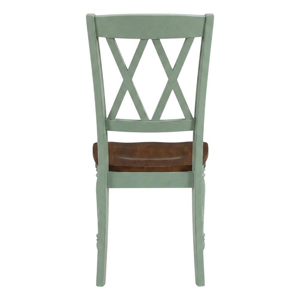Set of four dining chairs with ergonomic back support and sturdy construction