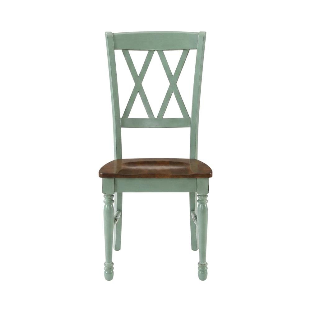 Set of four dining chairs with ergonomic back support and sturdy construction