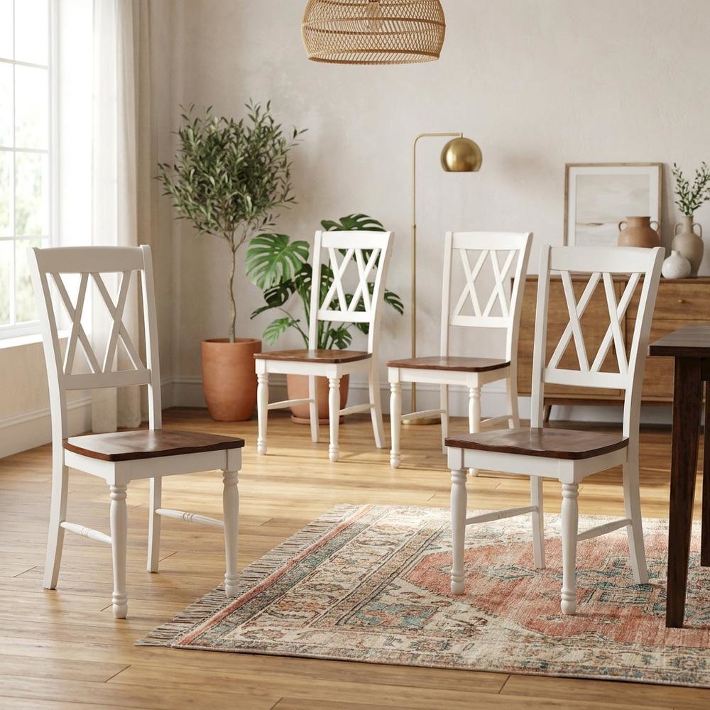 Four-Piece Dining Chair Set with Comfortable Backrest and Sleek Design
