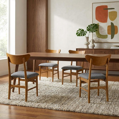 Wood Dining Chairs Set with Cushioned Seats and Sturdy Frame, 4-Piece