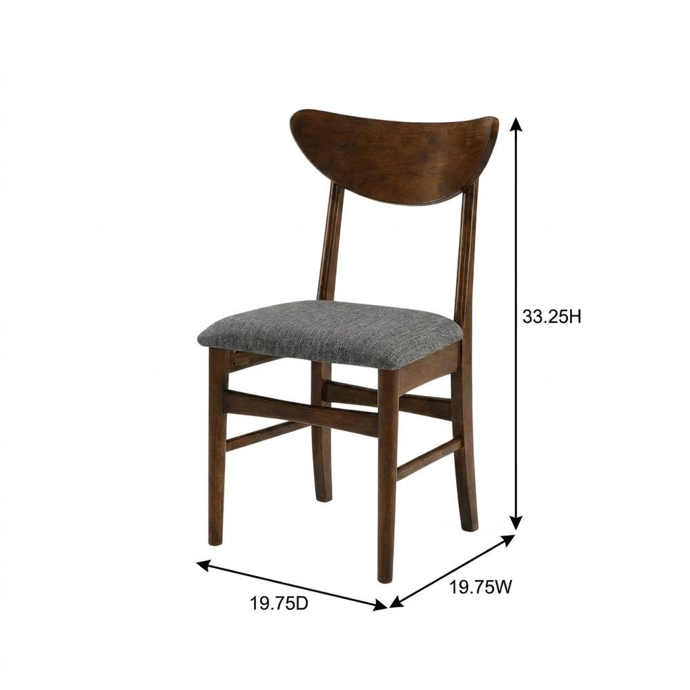Wood Dining Chair Set with Comfortable Backrest and Sturdy Frame