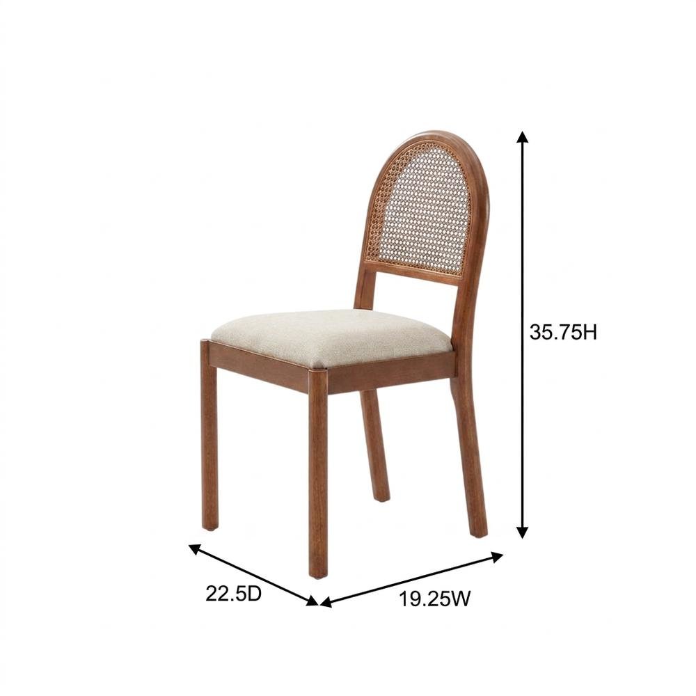 Cream-Colored Dining Chair Set with Sturdy Construction and Comfortable Seating