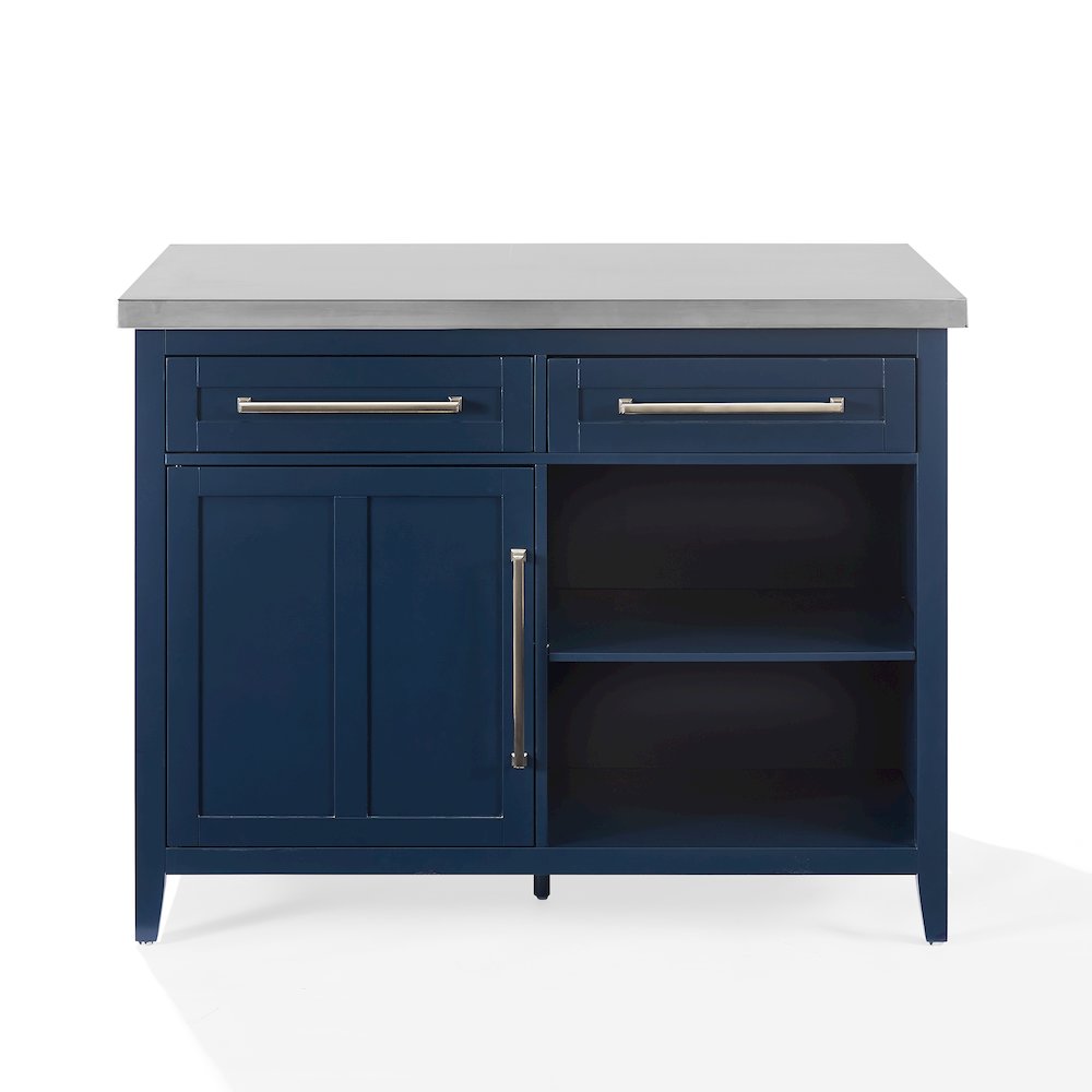 Silvia Stainless Steel Top Kitchen Island