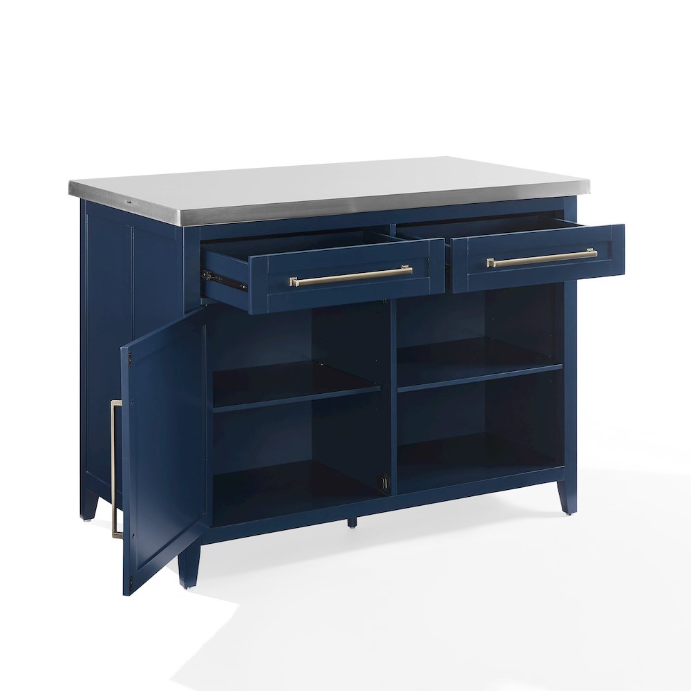 Silvia Stainless Steel Top Kitchen Island