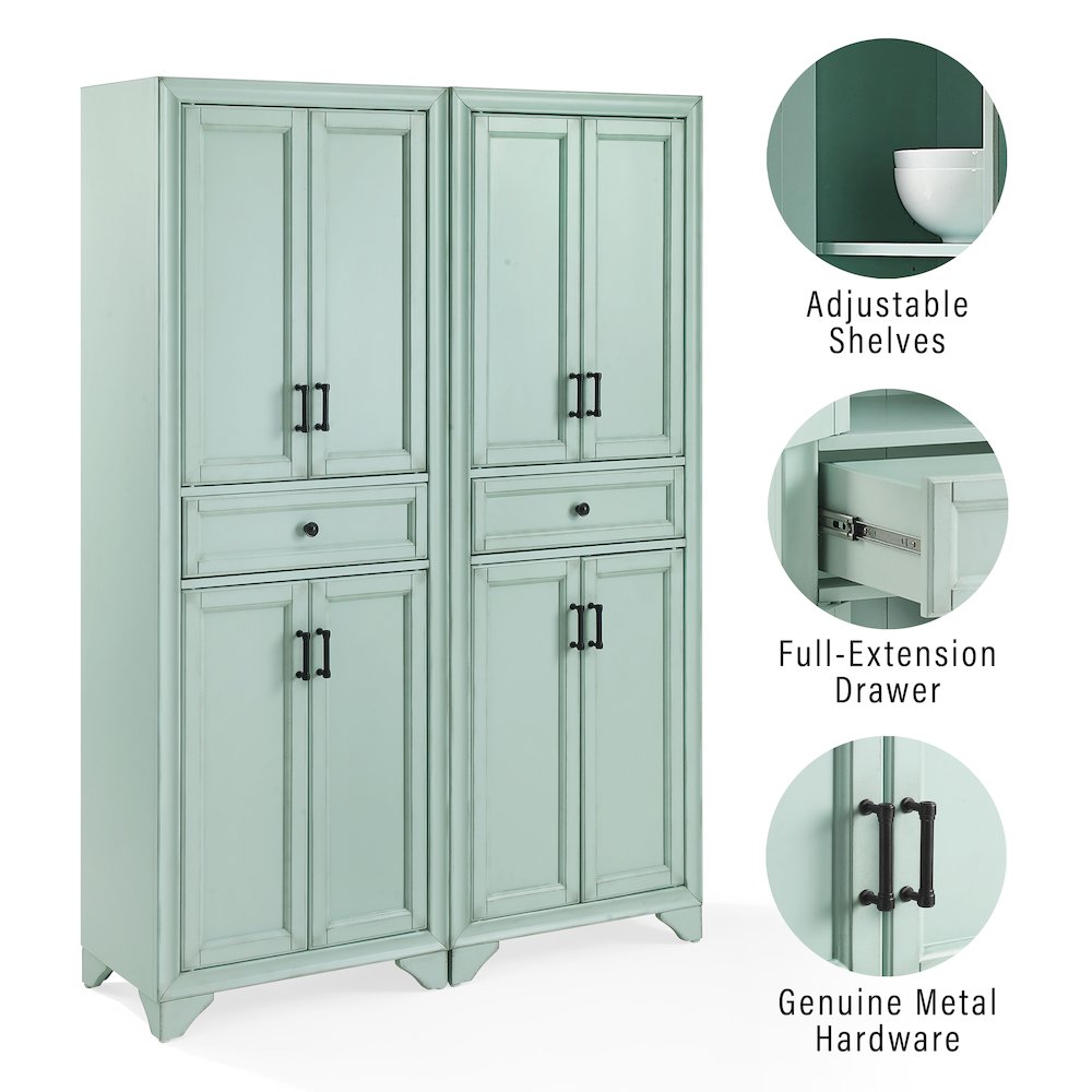 Tara 2-Piece Kitchen Storage Pantry Set - 2 Pantries