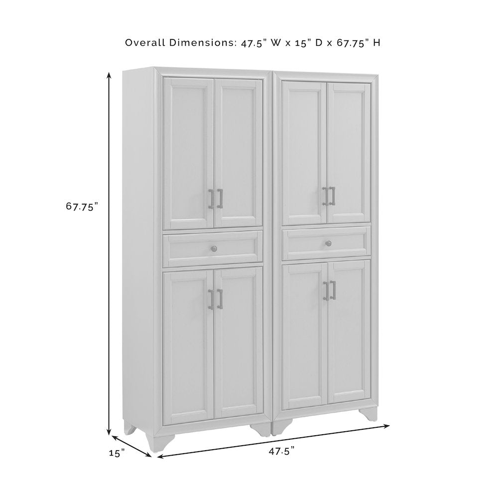Tara 2-Piece Kitchen Storage Pantry Set - 2 Pantries