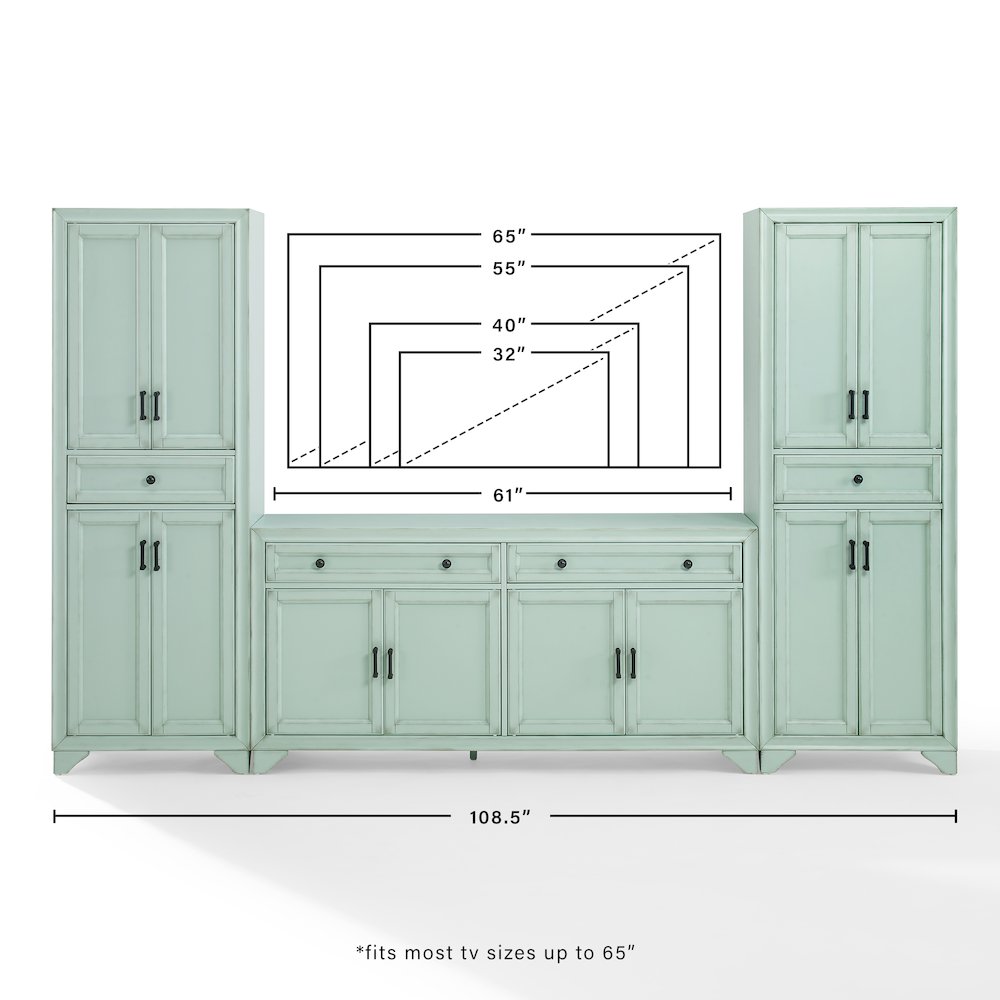 Tara 3-Piece Entertainment Center - Sideboard & 2 Pantries