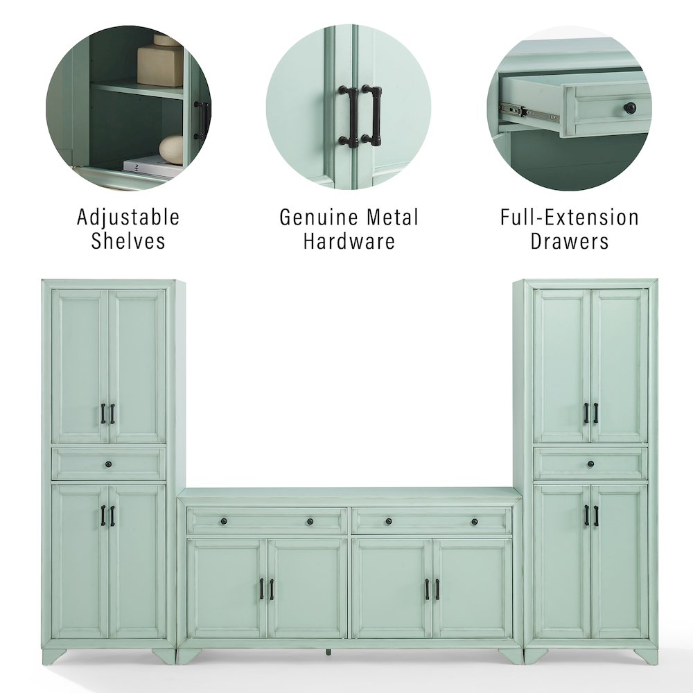 Tara 3-Piece Entertainment Center - Sideboard & 2 Pantries