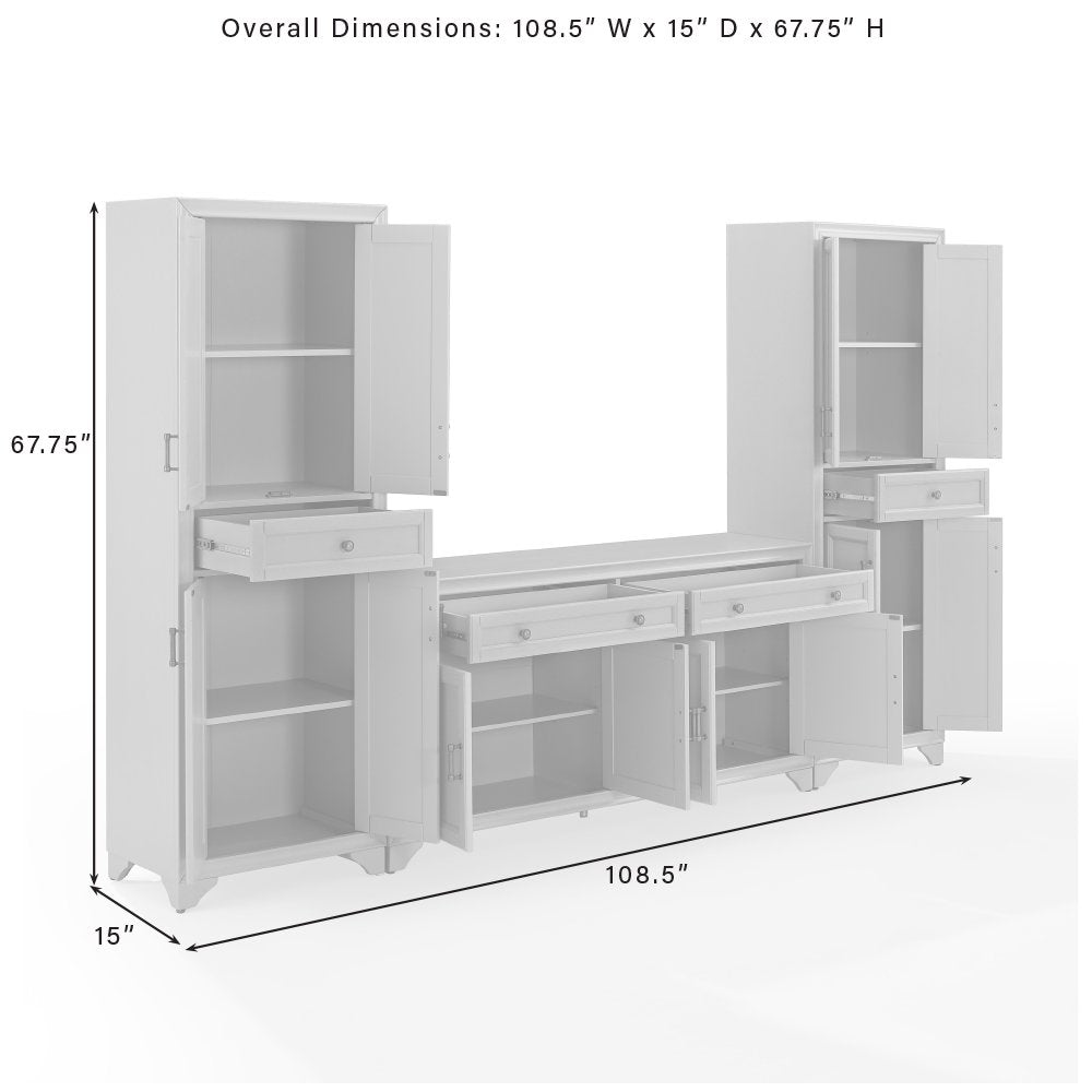Tara 3-Piece Entertainment Center - Sideboard & 2 Pantries