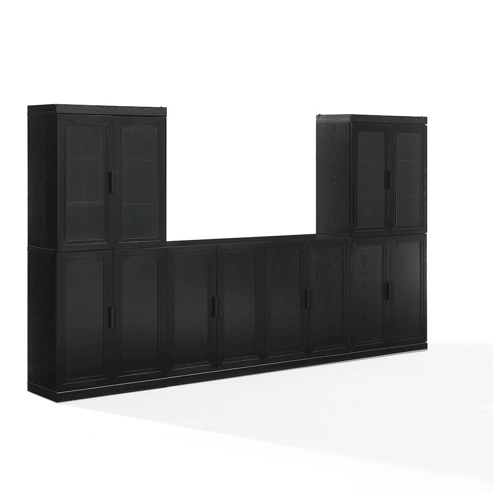 3-Piece Sideboard And Glass Door Pantry Set, Sideboard, 2 Glass Door Pantries
