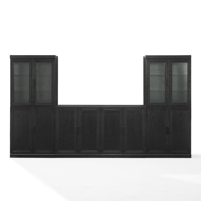 3-Piece Sideboard And Glass Door Pantry Set, Sideboard, 2 Glass Door Pantries