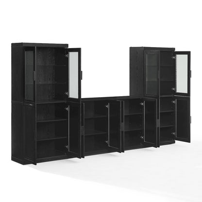 3-Piece Sideboard And Glass Door Pantry Set, Sideboard, 2 Glass Door Pantries