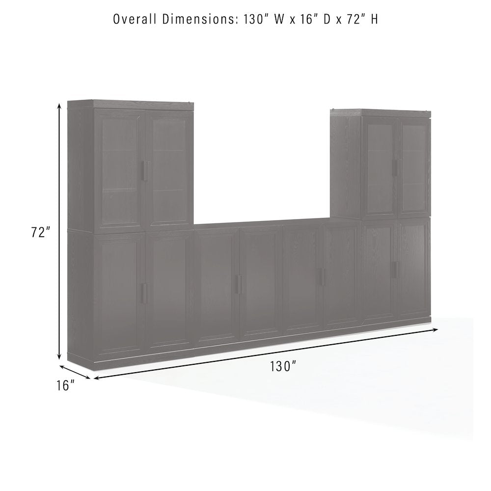 3-Piece Sideboard And Glass Door Pantry Set, Sideboard, 2 Glass Door Pantries