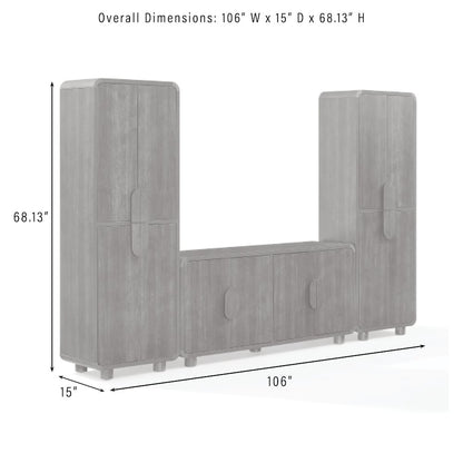 Millie 3-Piece  Entertainment Center - Sideboard & 2 Pantries