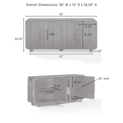 Millie 3-Piece  Entertainment Center - Sideboard & 2 Pantries