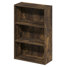 Wooden bookcase with open shelving for living room or office storage