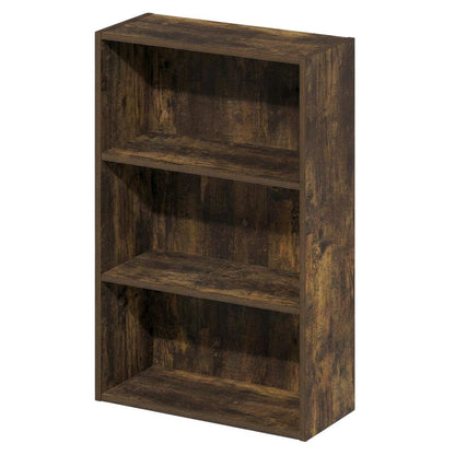 Wooden bookcase with open shelving for living room or office storage