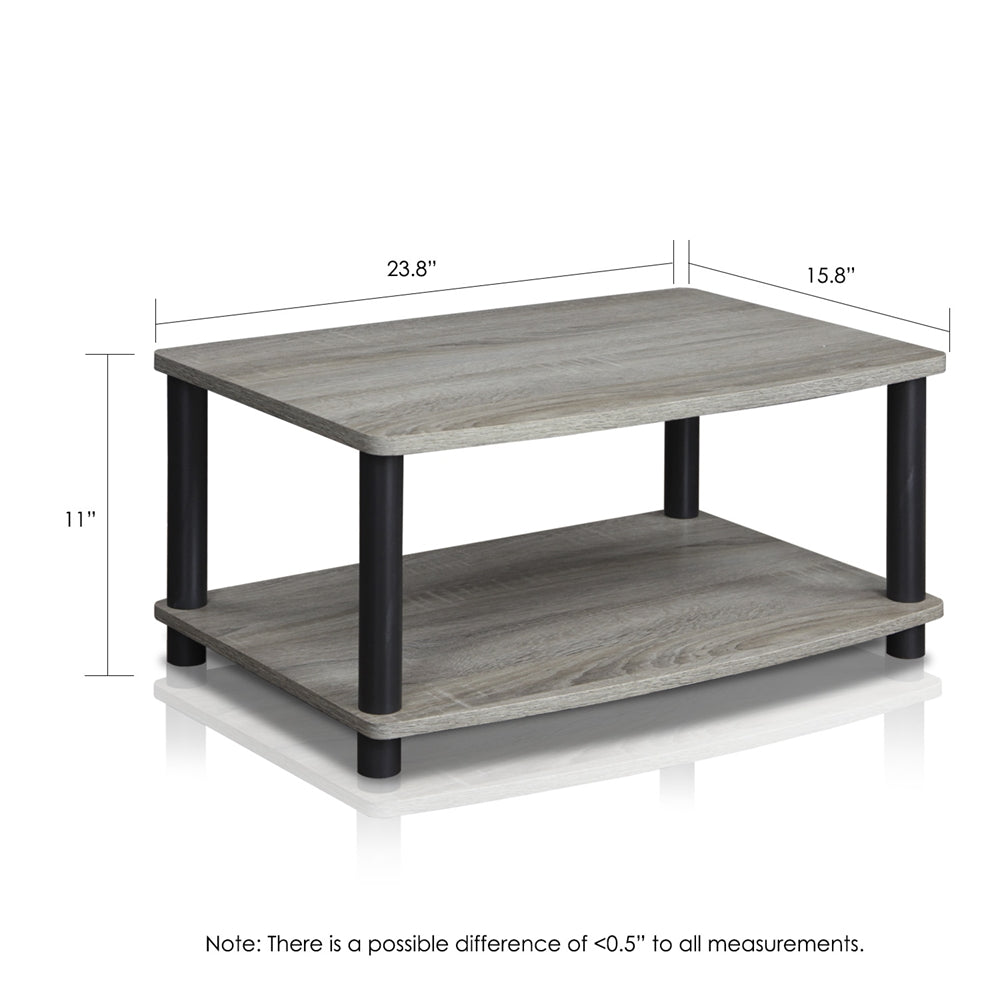 Turn-N-Tube No Tools 2-Tier Elevated TV Stands, Oak Grey/Black