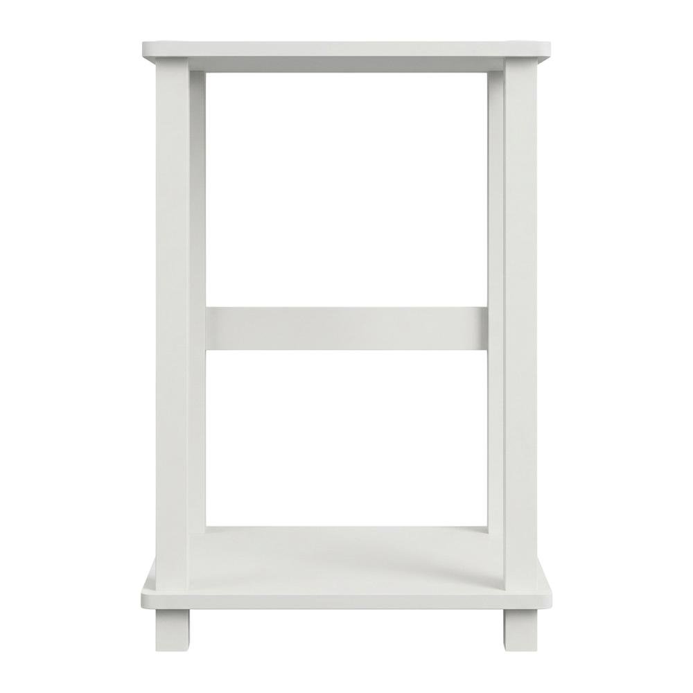 White Nightstand Set with Wooden Finish and Modern Design