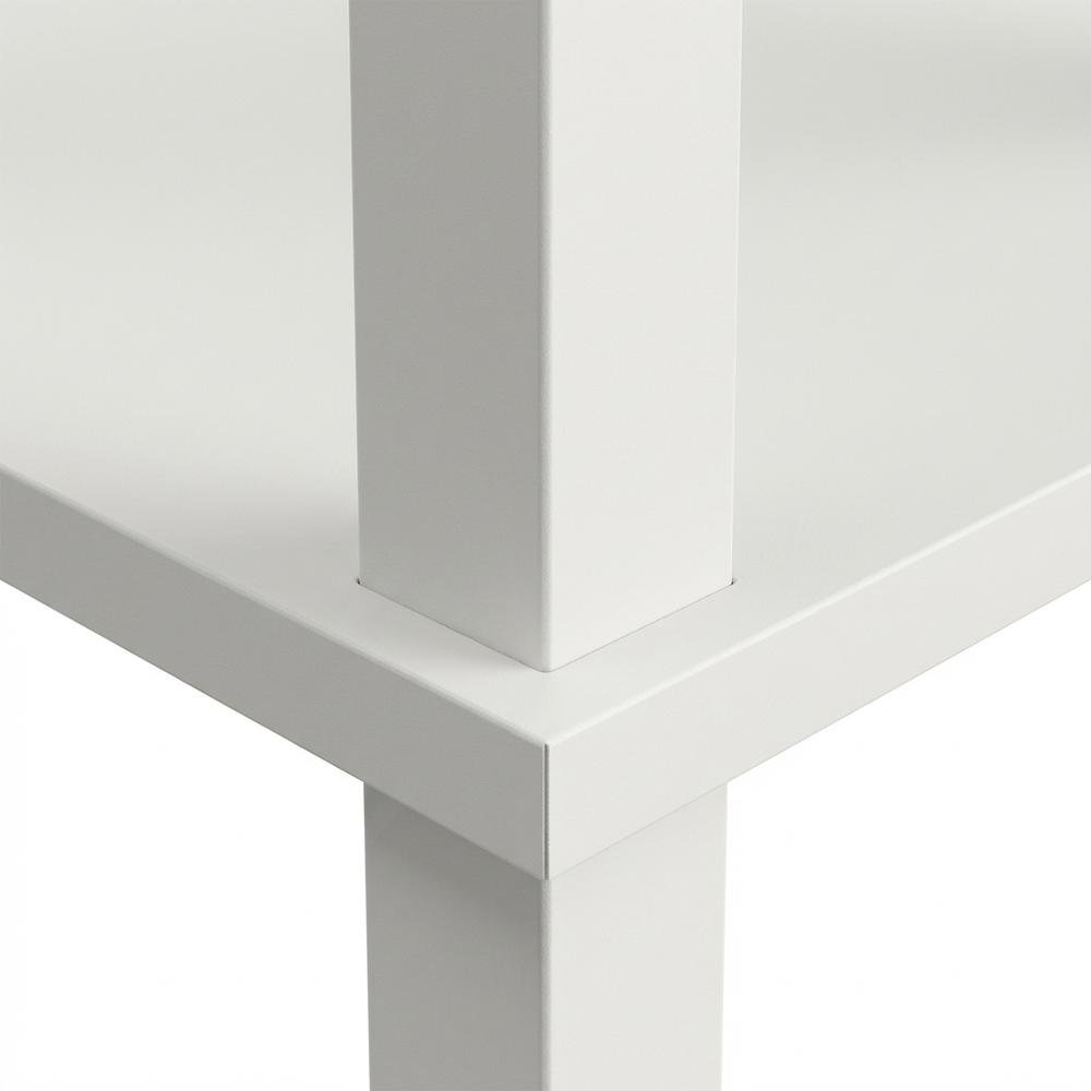 White Nightstand Set with Wooden Finish and Modern Design