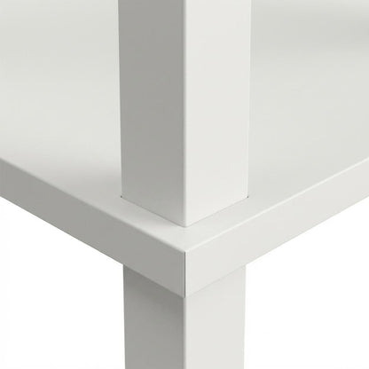 White Nightstand Set with Wooden Finish and Modern Design
