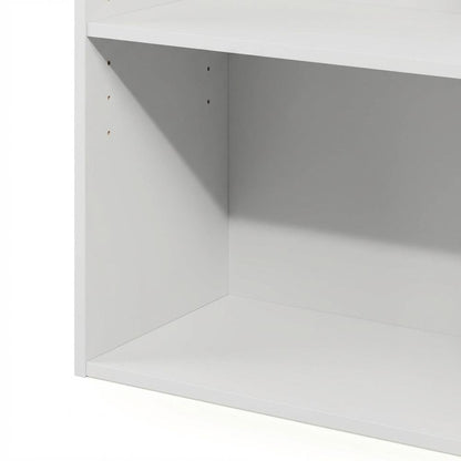 White 5-Tier Bookshelf with Adjustable Shelves for Flexible Storage