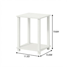 White Nightstand Set with Wooden Finish and Modern Design
