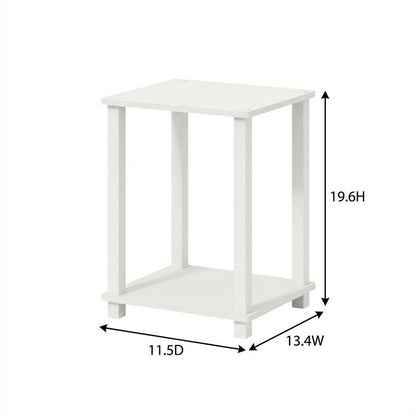White Nightstand Set with Wooden Finish and Modern Design