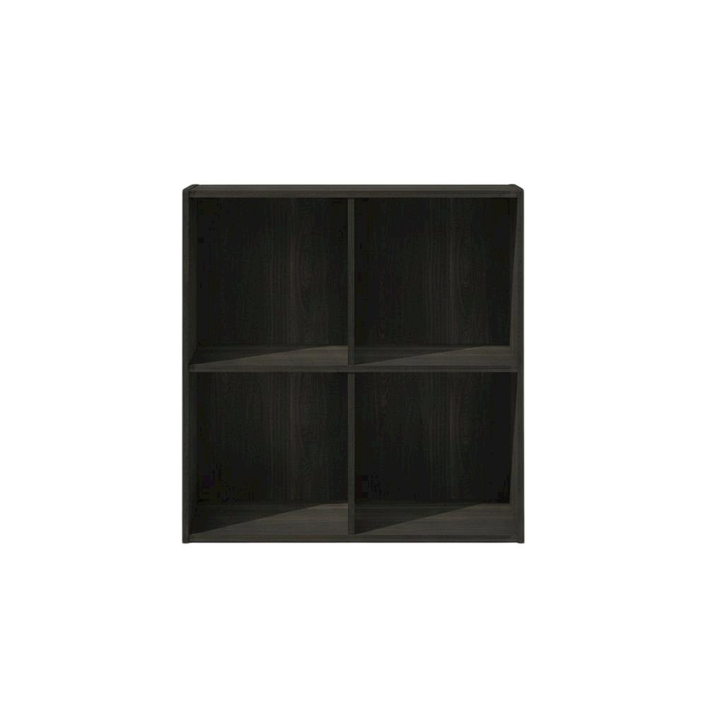 Wooden bookcase in brown with spacious shelving for home organization