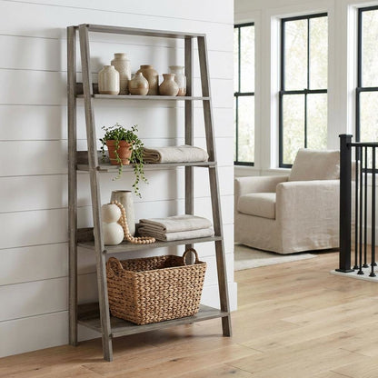 Contemporary Engineered Wood Bookcase with Stable Shelves