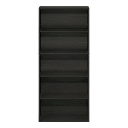 Espresso 5-Tier Bookcase with Adjustable Shelves, Tall Home Library Storage