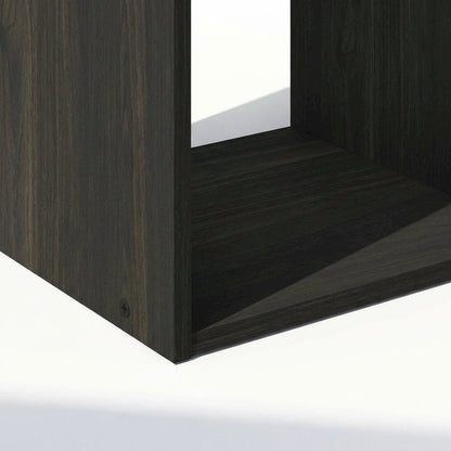 Wooden bookcase in brown with spacious shelving for home organization