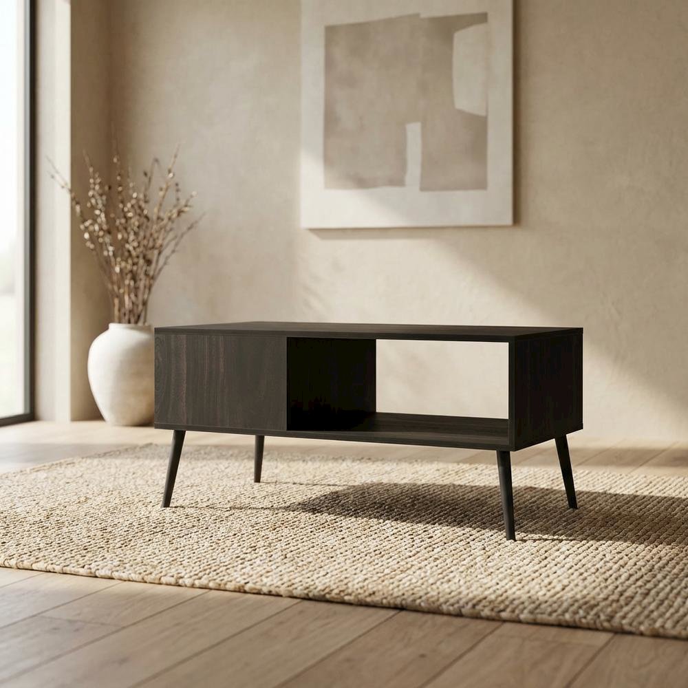 Espresso Mid Century TV Stand for TVs up to 40 inches with Wood Legs