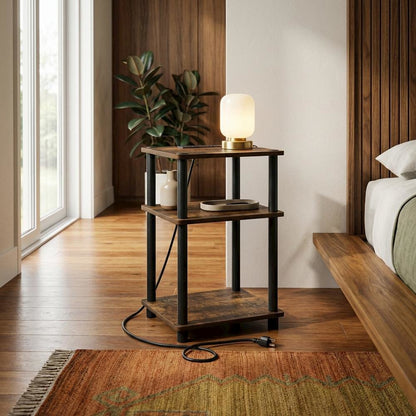 Wooden open storage nightstand with sleek design and durable construction