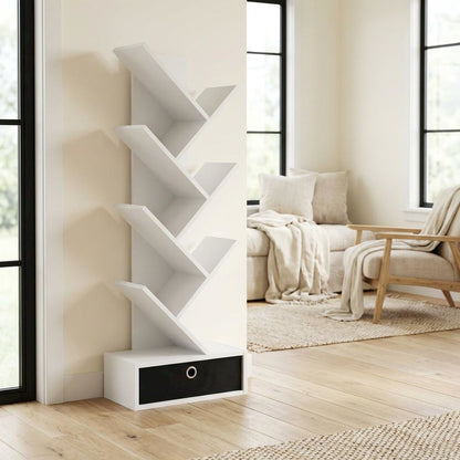 Wooden bookcase with sleek design and sturdy construction
