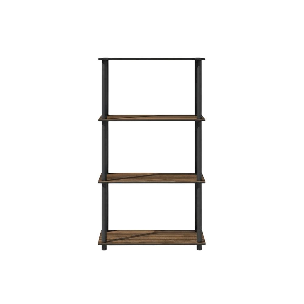 Wood bookcase with open shelving for living room organization