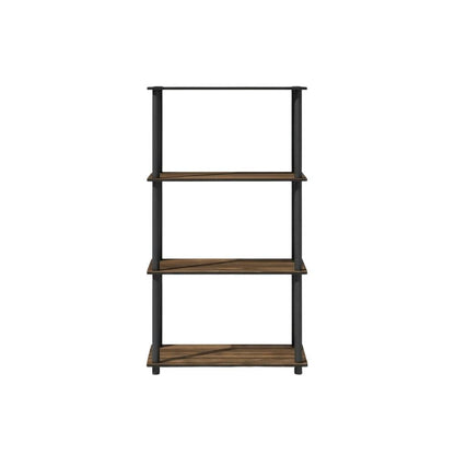 Wood bookcase with open shelving for living room organization