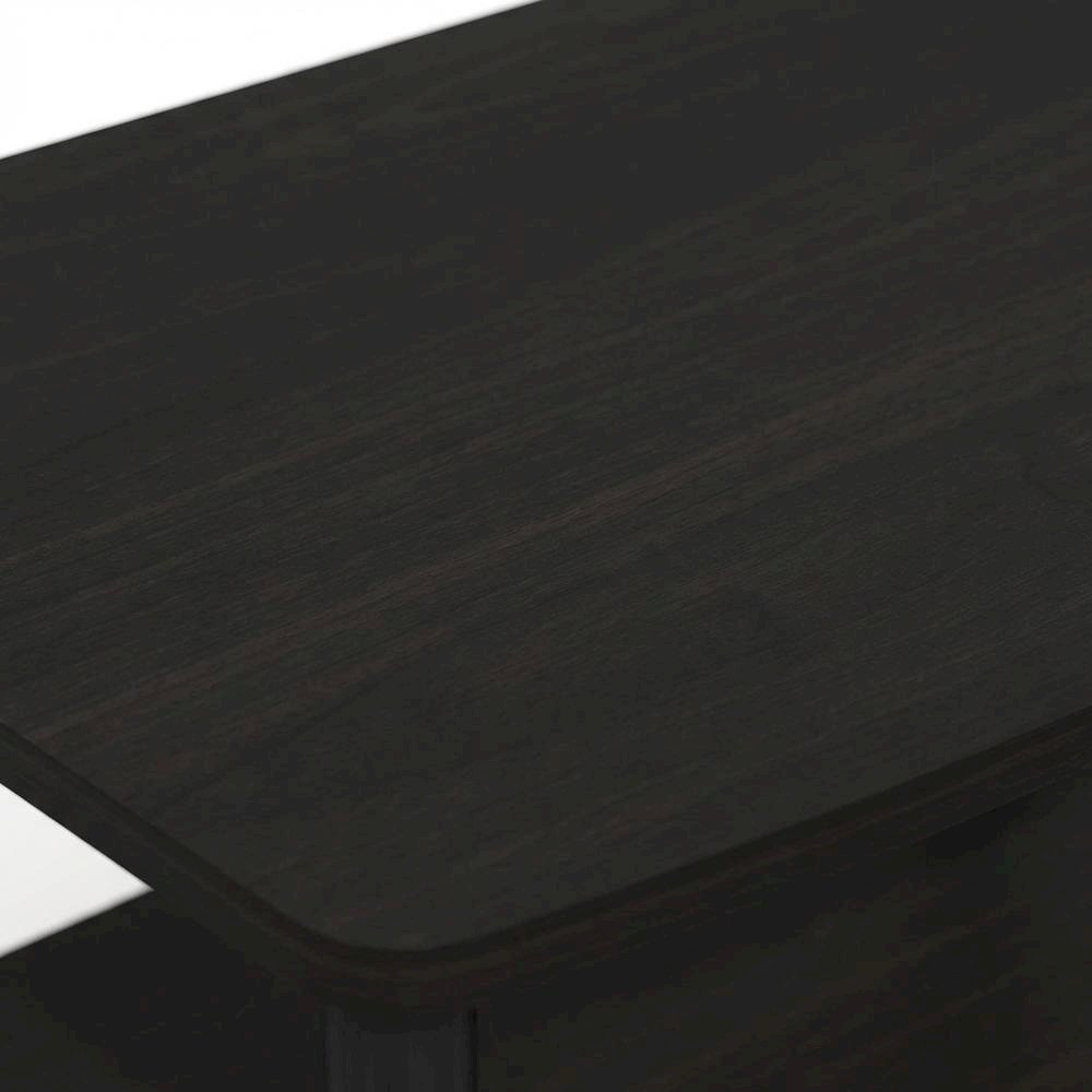 Espresso/Black Turn-N-Tube 2-Tier Elevated TV Stand with No Tools Assembly