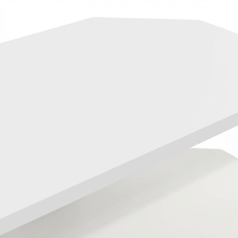 White 4-Tier Petite TV Stand with Easy Assembly and Solid Wood Construction