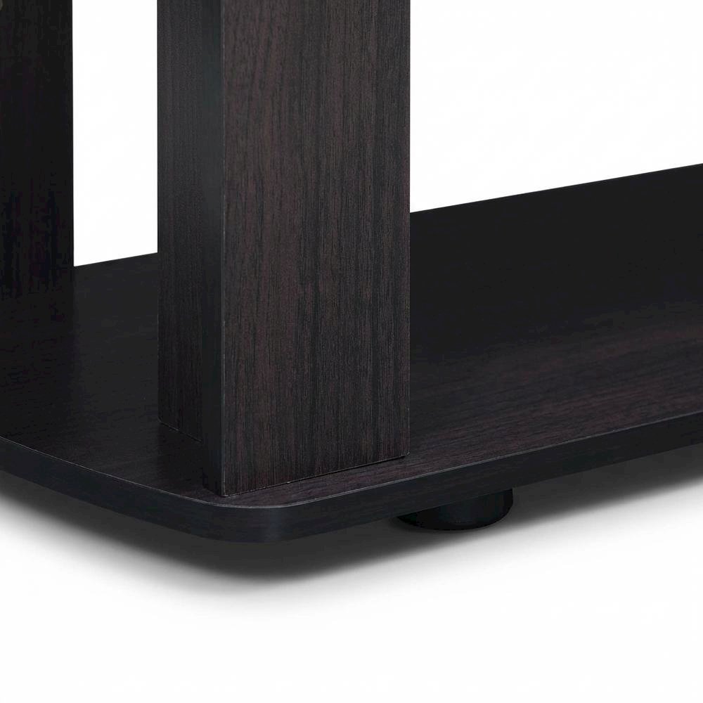 Dark Walnut Wood TV Stand with Spacious Storage and Sleek Design