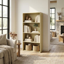 Wood Bookcase with Open Shelving for Home Office Storage