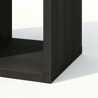 Wooden bookcase with open shelves for home or office storage