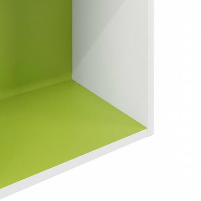 Green 4-Tier Bookcase with Open Storage and Wood Construction