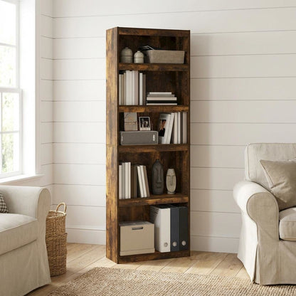 Amber Pine 5-Tier Shelf Bookcase with Ample Storage Space