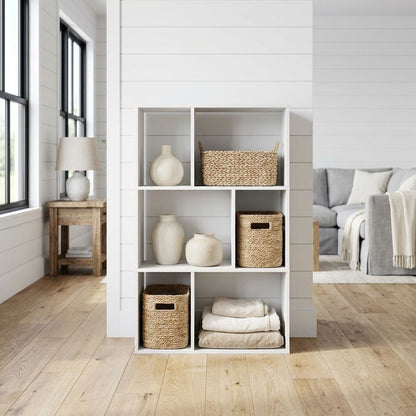 Wooden Bookcase with Open Shelves for Home Storage