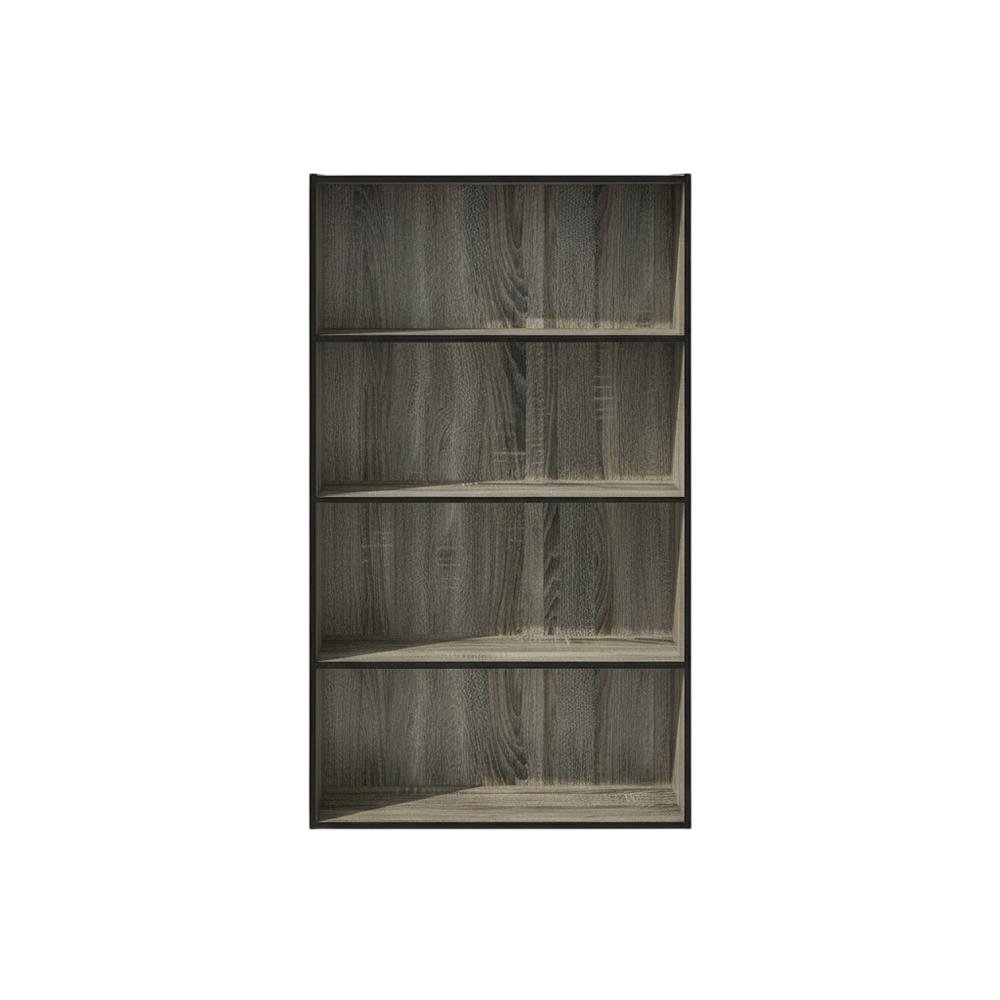 Wooden Bookcase with Adjustable Shelves for Home Office Storage