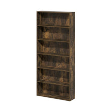 Amber Pine 6-Tier Open Shelf Bookcase with Storage Organizer