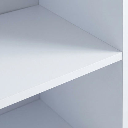 Modern Wood Bookcase with Adjustable Shelves for Living Room Storage